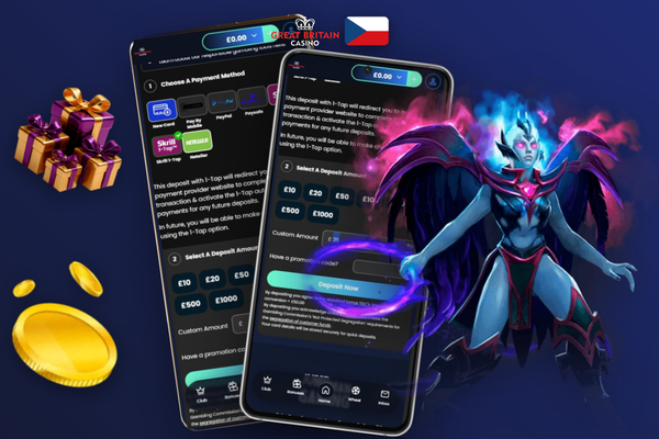 Postup vkladu Bitcoinem přes QR kód v pokladně GB Casino