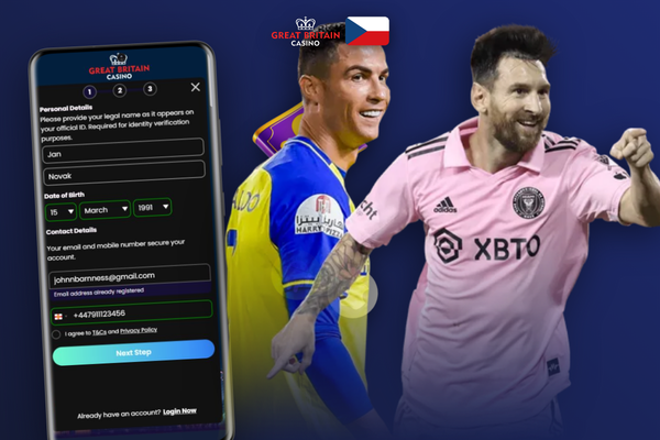 Hráč vyplňuje registrační formulář GB Casino na smartphonu — mobilní registrace snadno
