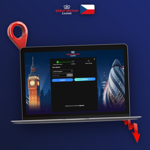 Registrační formulář GB Casino na obrazovce notebooku pro rychlé založení účtu